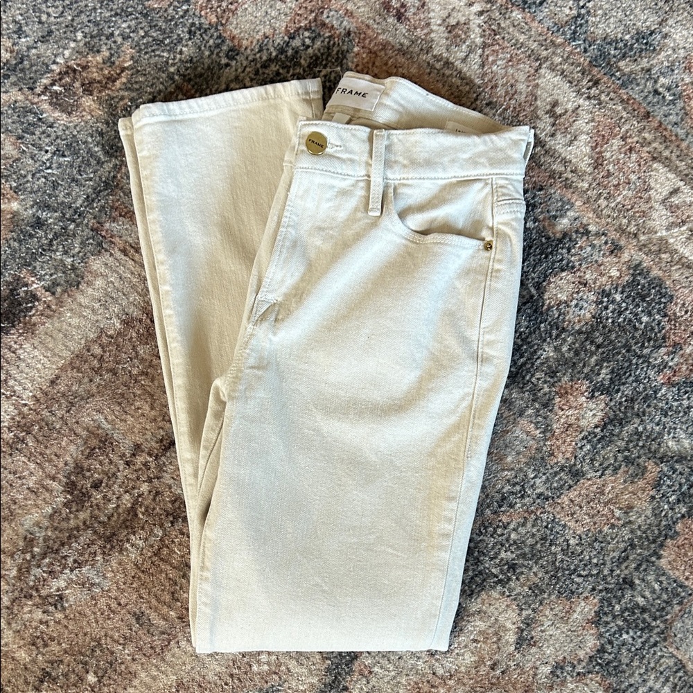🤎 Frame Denim Women's Off-White Le High Straight Leg Jeans